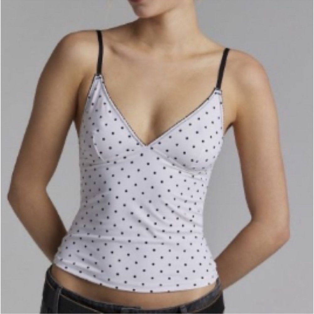 NWT urban outfitters out from under white and black Polka Dot Women's Top